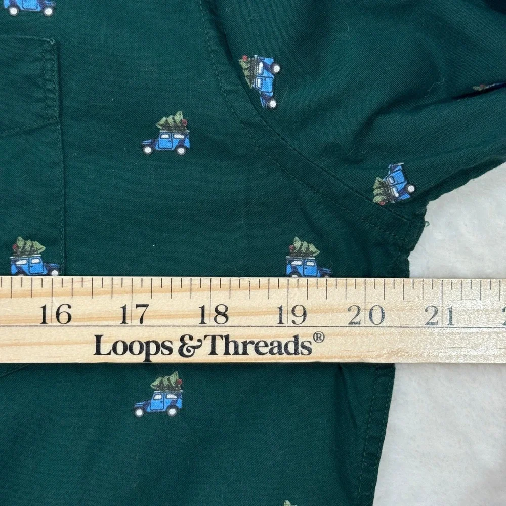 American‎ Eagle Shirt Mens S Green Christmas Truck Seriously Soft Button Down S